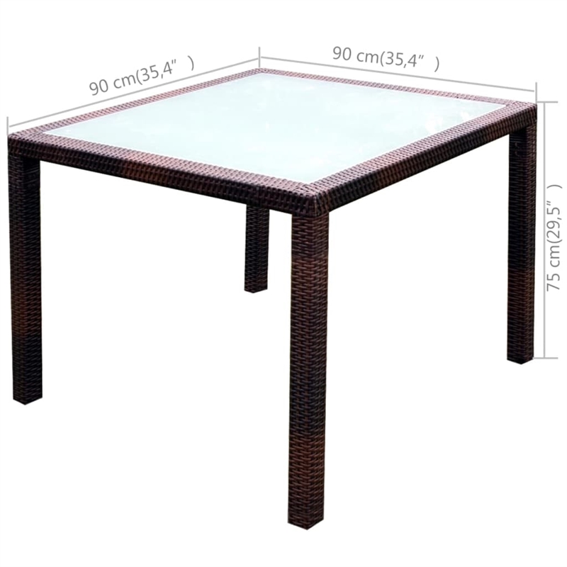 vidaXL 5 Piece Aluminum Furniture Set in Brown
