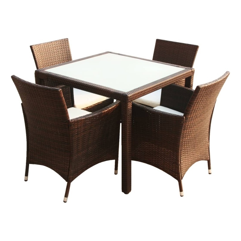 vidaXL 5 Piece Aluminum Furniture Set in Brown