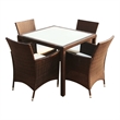 vidaXL 5 Piece Aluminum Furniture Set in Brown