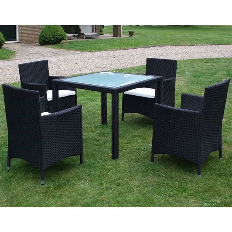 vidaXL 5 Piece Steel Garden Furniture Set in Black