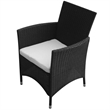 vidaXL 5 Piece Steel Garden Furniture Set in Black