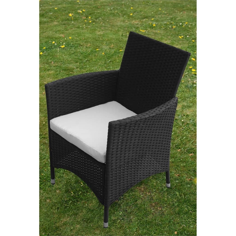vidaXL 5 Piece Steel Garden Furniture Set in Black