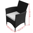 vidaXL 5 Piece Steel Garden Furniture Set in Black