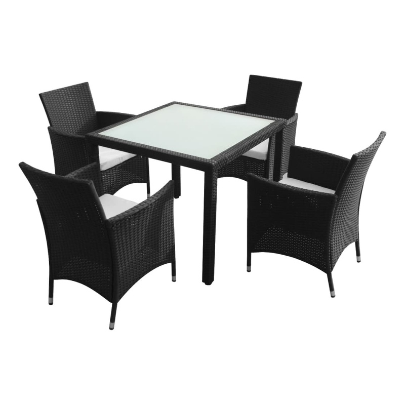vidaXL 5 Piece Steel Garden Furniture Set in Black