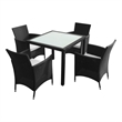 vidaXL 5 Piece Steel Garden Furniture Set in Black
