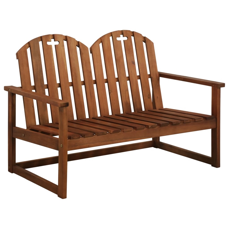 vidaXL 4 Piece Solid Acacia Wood Medium Sofa Set in Brown