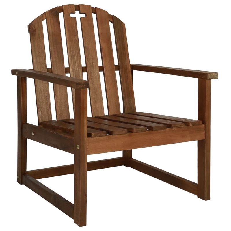 vidaXL 4 Piece Solid Acacia Wood Medium Sofa Set in Brown