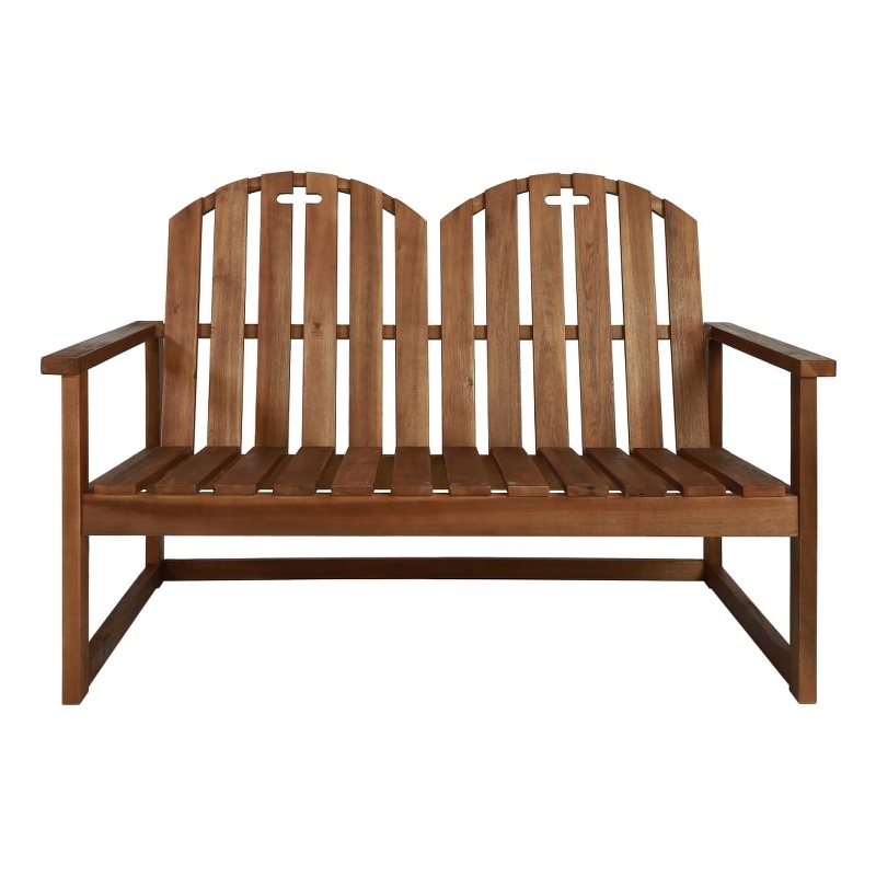 vidaXL 4 Piece Solid Acacia Wood Medium Sofa Set in Brown