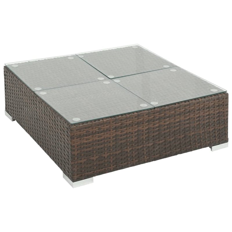 vidaXL 6 Piece Small Patio Sofa Set in White/Brown/Cream