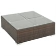 vidaXL 6 Piece Small Patio Sofa Set in White/Brown/Cream