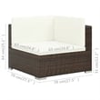 vidaXL 6 Piece Small Patio Sofa Set in White/Brown/Cream