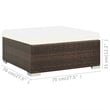 vidaXL 6 Piece Small Patio Sofa Set in White/Brown/Cream