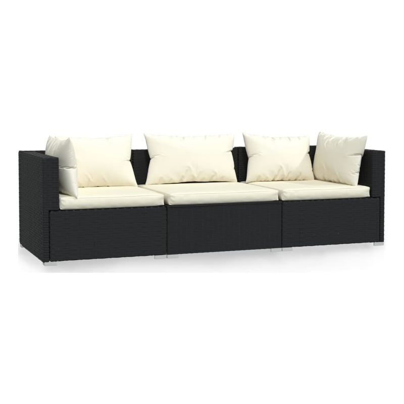 vidaXL Steel Garden Sofa in Black