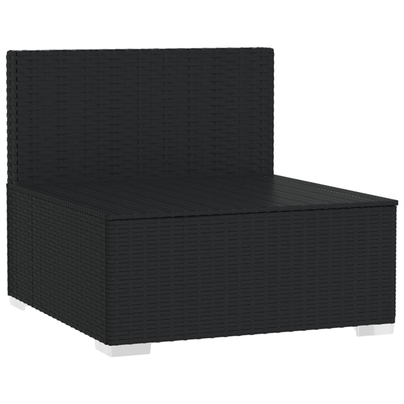 vidaXL Poly Rattan Sofa in Black