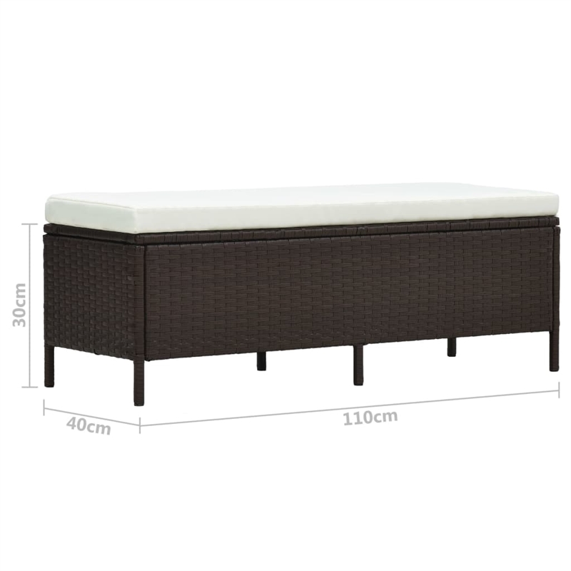 vidaXL Steel Garden Furniture Set in White/Brown/Cream