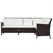 vidaXL Steel Garden Furniture Set in White/Brown/Cream