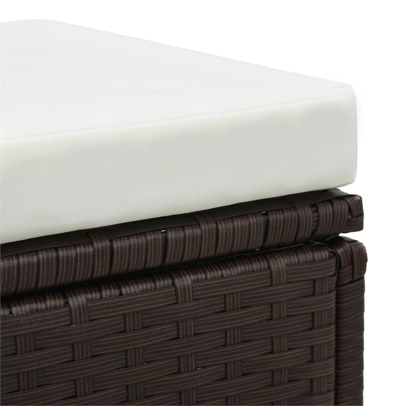 vidaXL Steel Garden Furniture Set in White/Brown/Cream