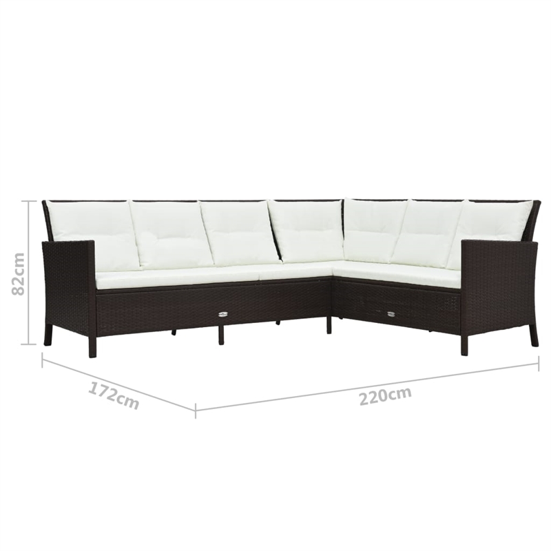 vidaXL Steel Garden Furniture Set in White/Brown/Cream