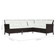 vidaXL Steel Garden Furniture Set in White/Brown/Cream