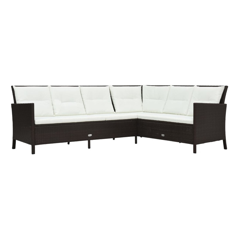 vidaXL Steel Garden Furniture Set in White/Brown/Cream