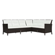 vidaXL Steel Garden Furniture Set in White/Brown/Cream
