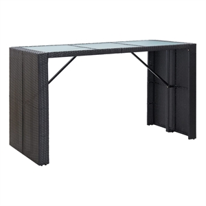 vidaXL 7 Piece Poly Rattan Bar Set in Black/White/Cream