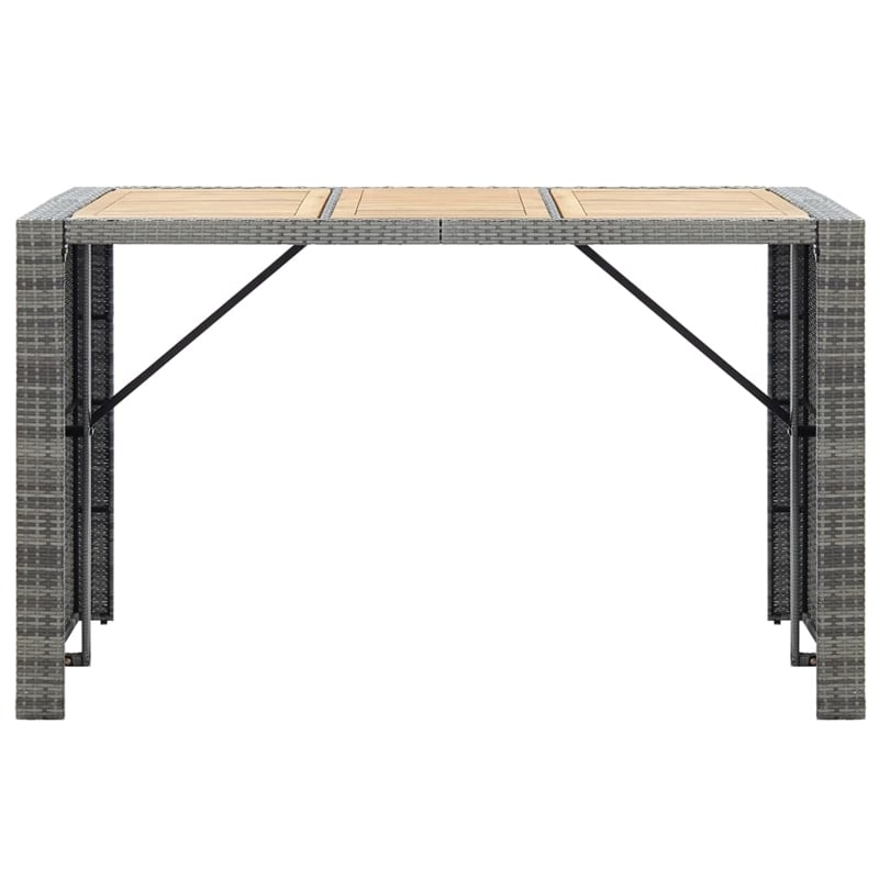vidaXL 7 Piece Solid Acacia Wood Bar Set in Gray/Anthracite