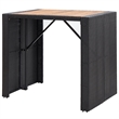 vidaXL 5 Piece Solid Acacia Wood Small Bar Set in Black/Cream