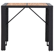 vidaXL 5 Piece Solid Acacia Wood Small Bar Set in Black/Cream