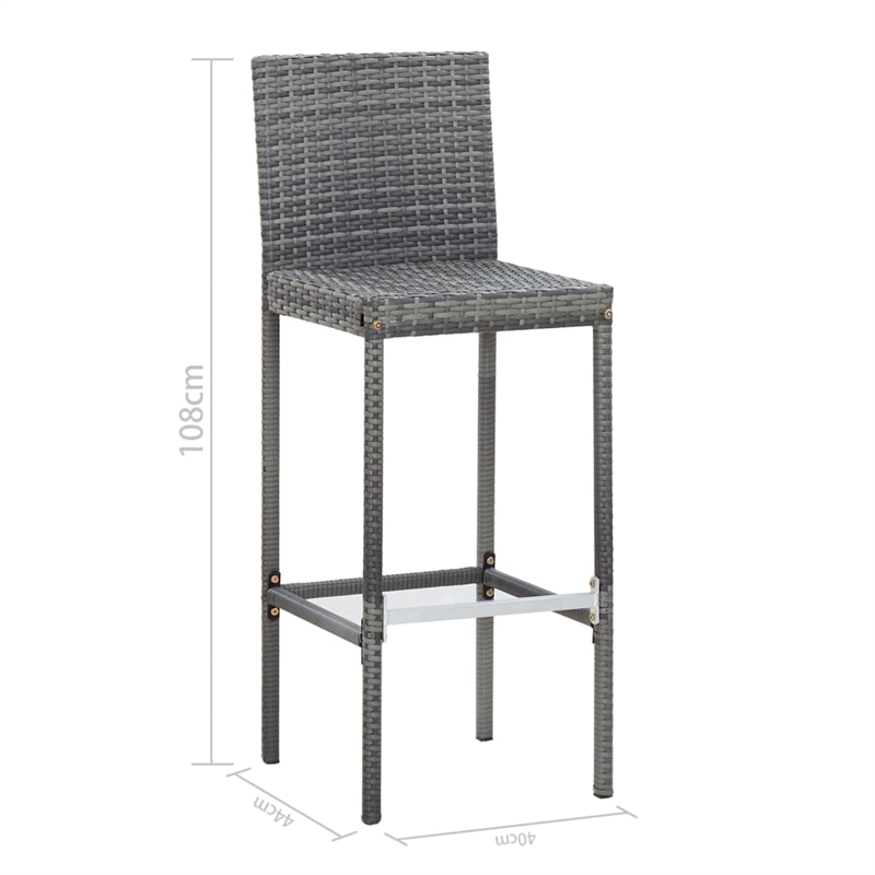vidaXL 9 Piece Bar Set in Gray/Anthracite