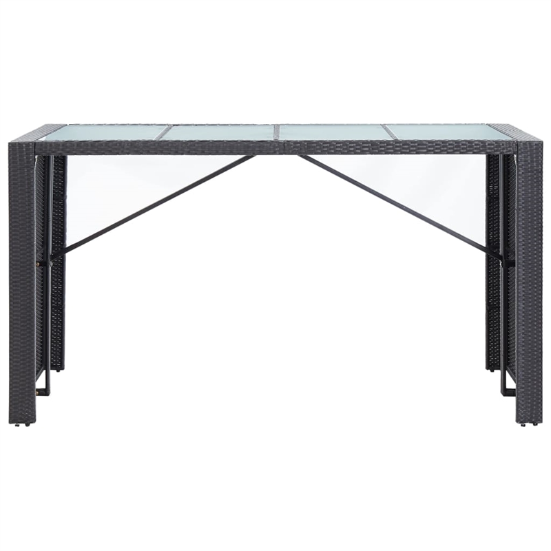 vidaXL 9 Piece Poly Rattan Bar Set in Black