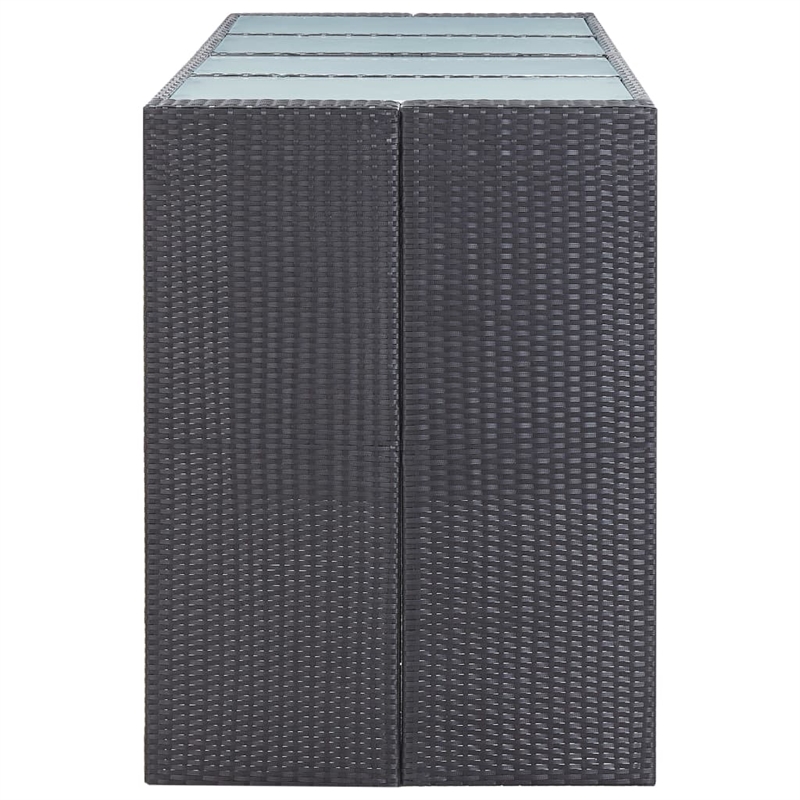 vidaXL 9 Piece Poly Rattan Bar Set in Black