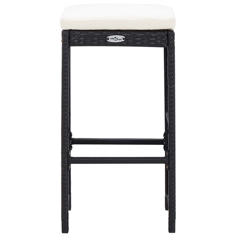 vidaXL 9 Piece Poly Rattan Bar Set in Black