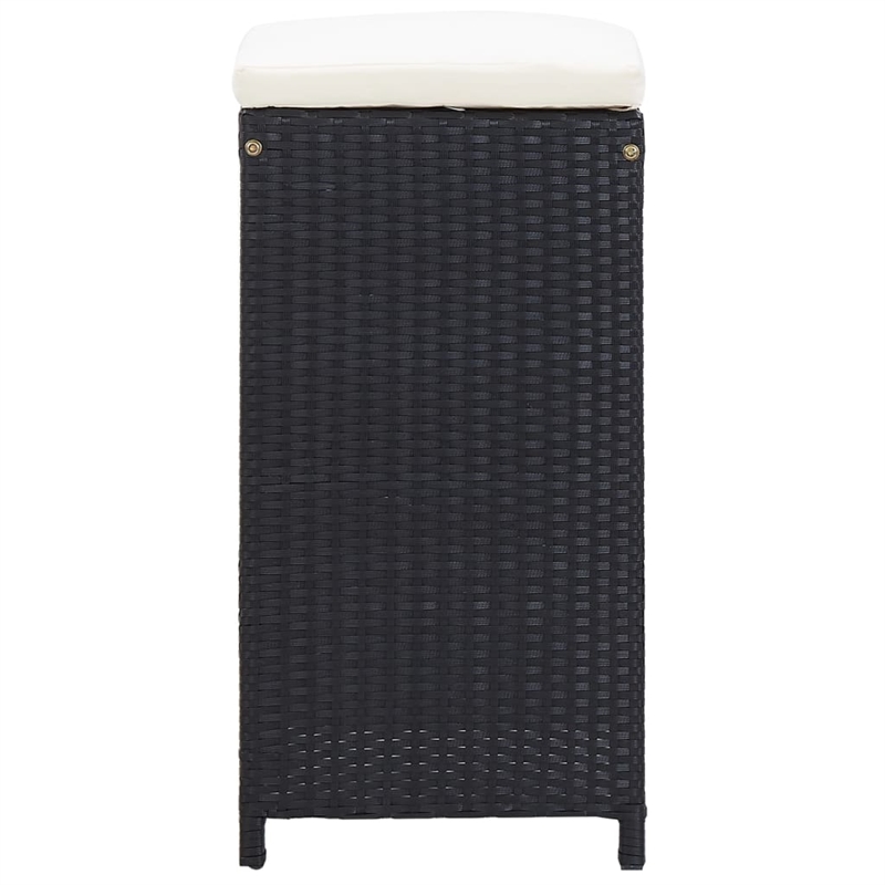 vidaXL 9 Piece Poly Rattan Bar Set in Black