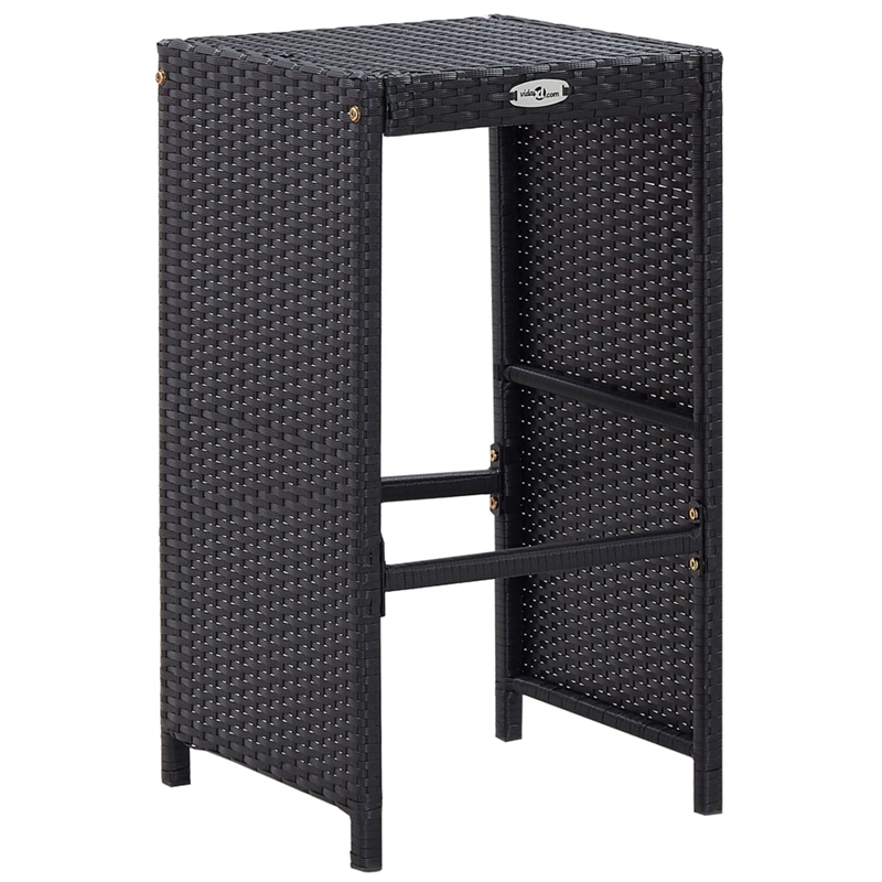 vidaXL 9 Piece Poly Rattan Bar Set in Black