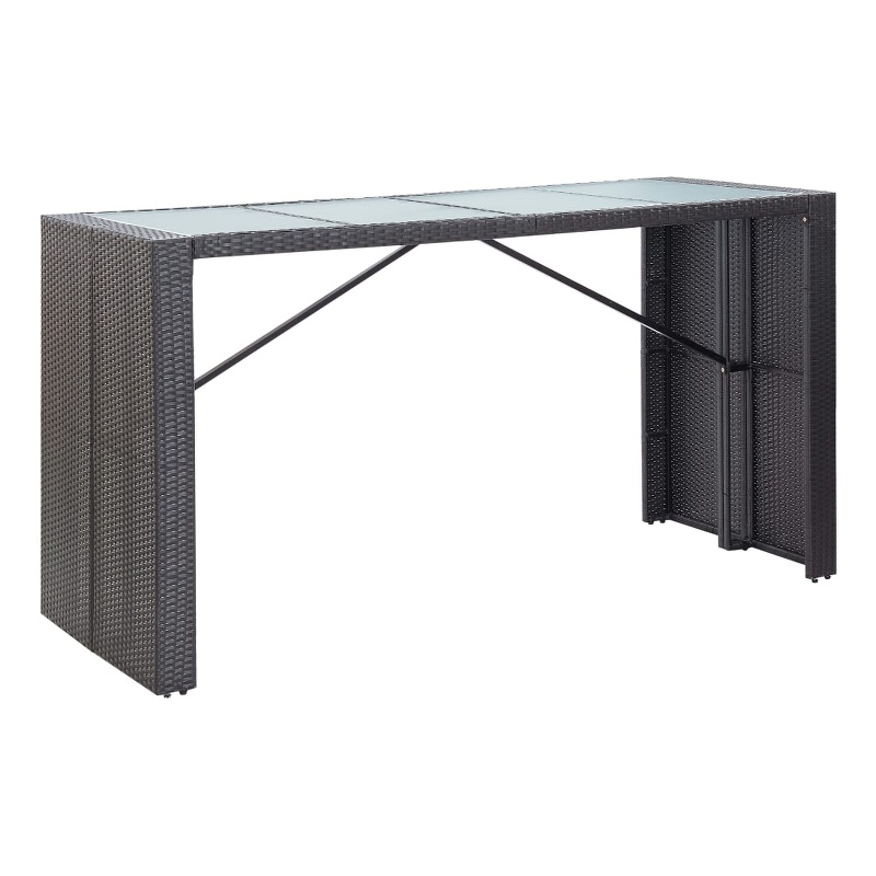 vidaXL 9 Piece Poly Rattan Bar Set in Black