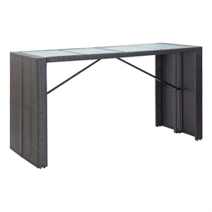 vidaXL 9 Piece Poly Rattan Bar Set in Black