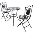 vidaXL Steel Small Patio Furniture in Black/White