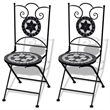 vidaXL Steel Small Patio Furniture in Black/White