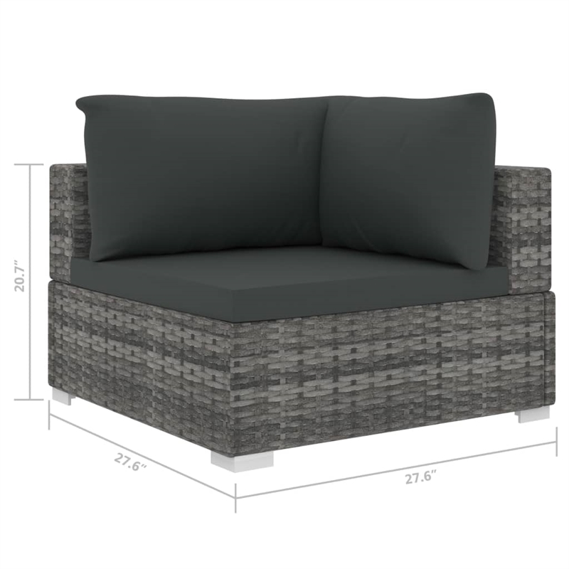 vidaXL 12 Piece Steel Lounge Set in Gray
