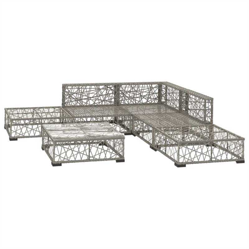 vidaXL Steel Small Patio Sofa Set in Gray
