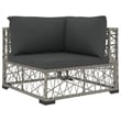 vidaXL Steel Small Patio Sofa Set in Gray