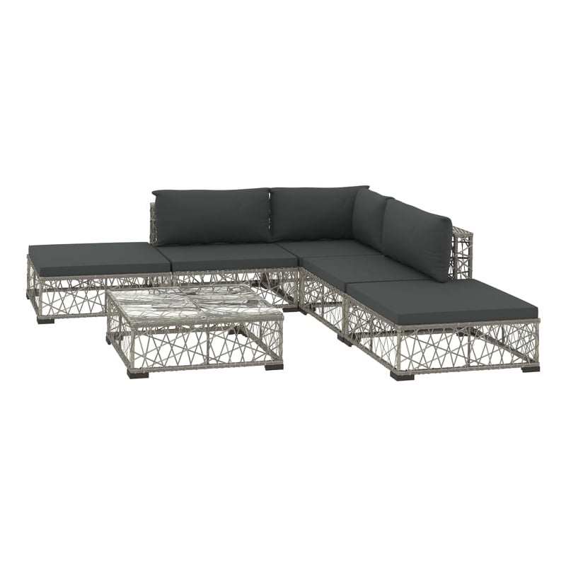 vidaXL Steel Small Patio Sofa Set in Gray