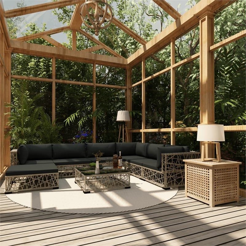 vidaXL 8 Piece Lounge Set in Gray
