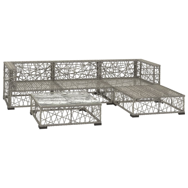 vidaXL 5 Piece Steel Lounge Set in Gray
