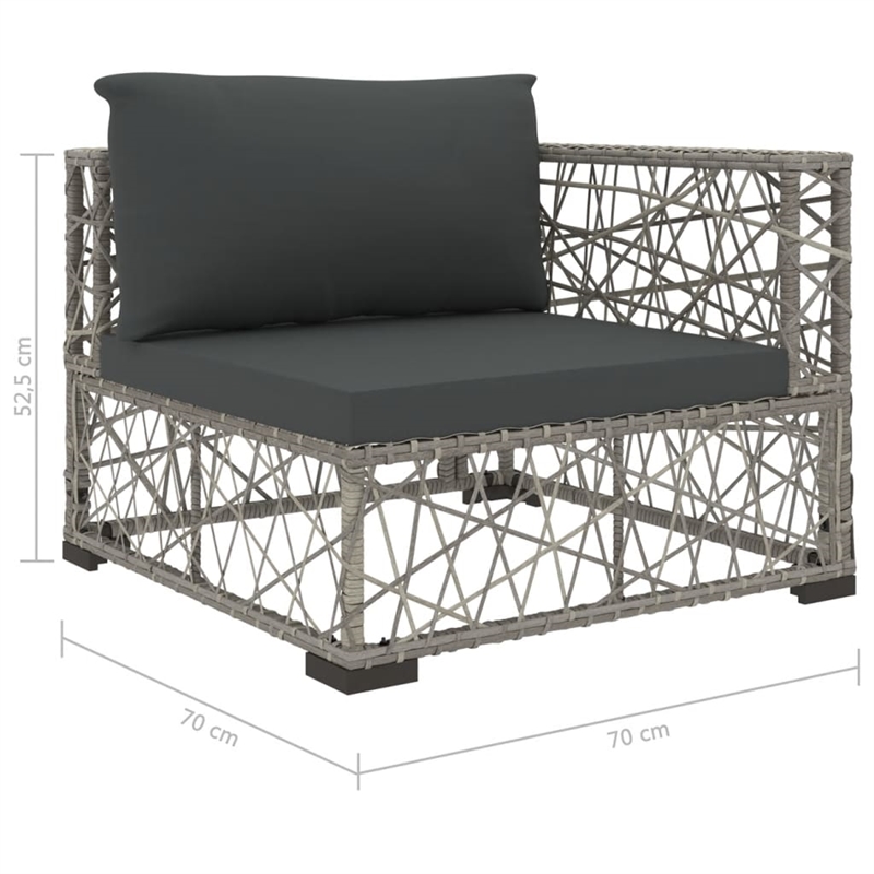 vidaXL 5 Piece Steel Lounge Set in Gray