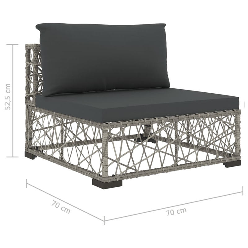 vidaXL 5 Piece Steel Lounge Set in Gray