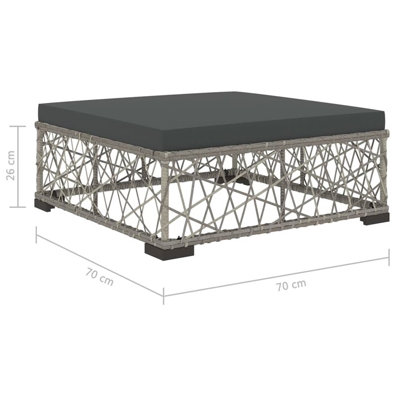 vidaXL 5 Piece Steel Lounge Set in Gray