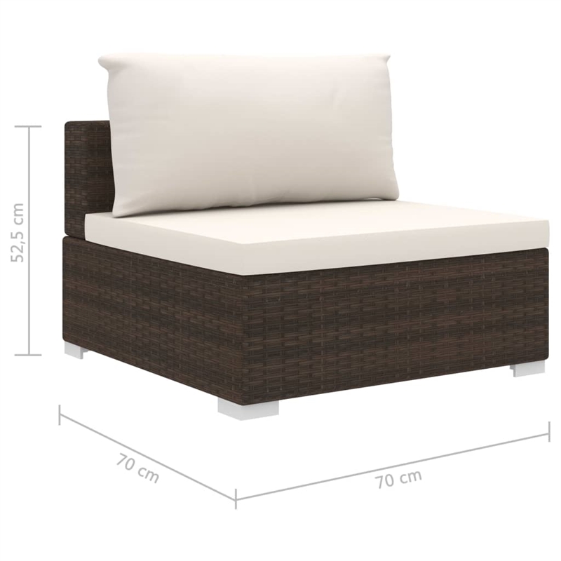 vidaXL 8 Piece Steel Patio Sofa Set in White/Brown/Cream