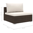 vidaXL 8 Piece Steel Patio Sofa Set in White/Brown/Cream